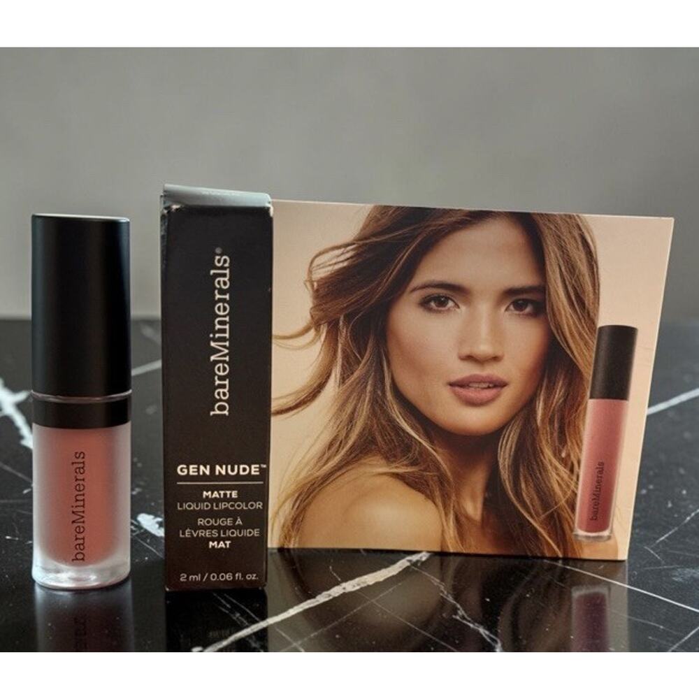 BAREMINERALS GEN NUDE Matte Liquid Lipcolor SWAG ~ Travel Size/2 ml ~ NIB